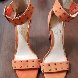 Jessica Simpson orange sandal heals